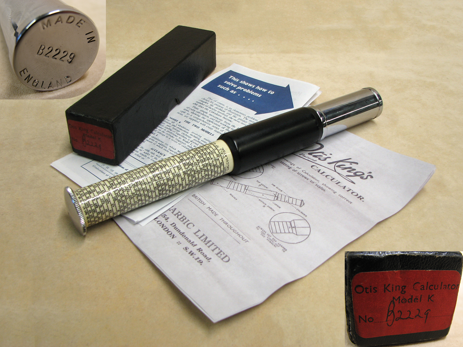 1970's Otis King Model K type C cylindrical slide rule 